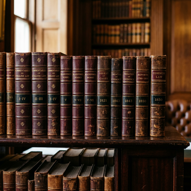 Law books on a shelf